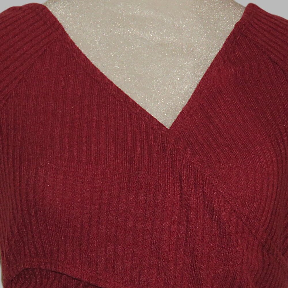 Shein Women's Burgandy Short Sleeve Crop Top Size M (C301)